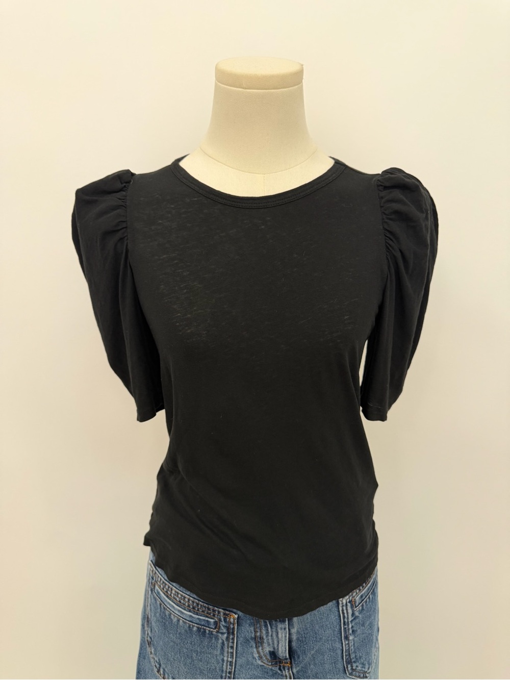 Nation LTD Black Puff Sleeve Short Sleeve Tee